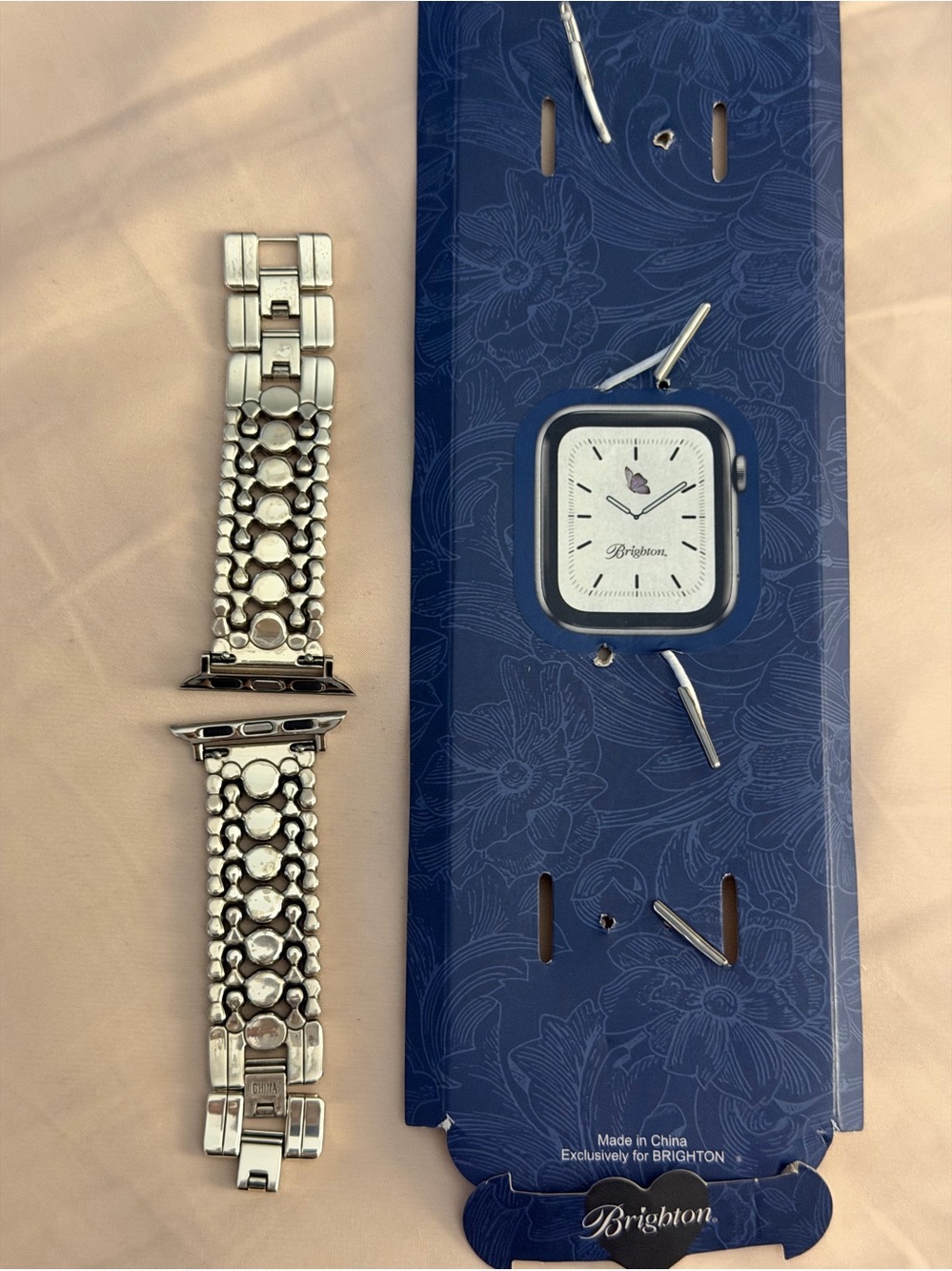 Brighton Silver-Tone Crystal Accent Watchband for Apple Watch. - Picture 2 of 6